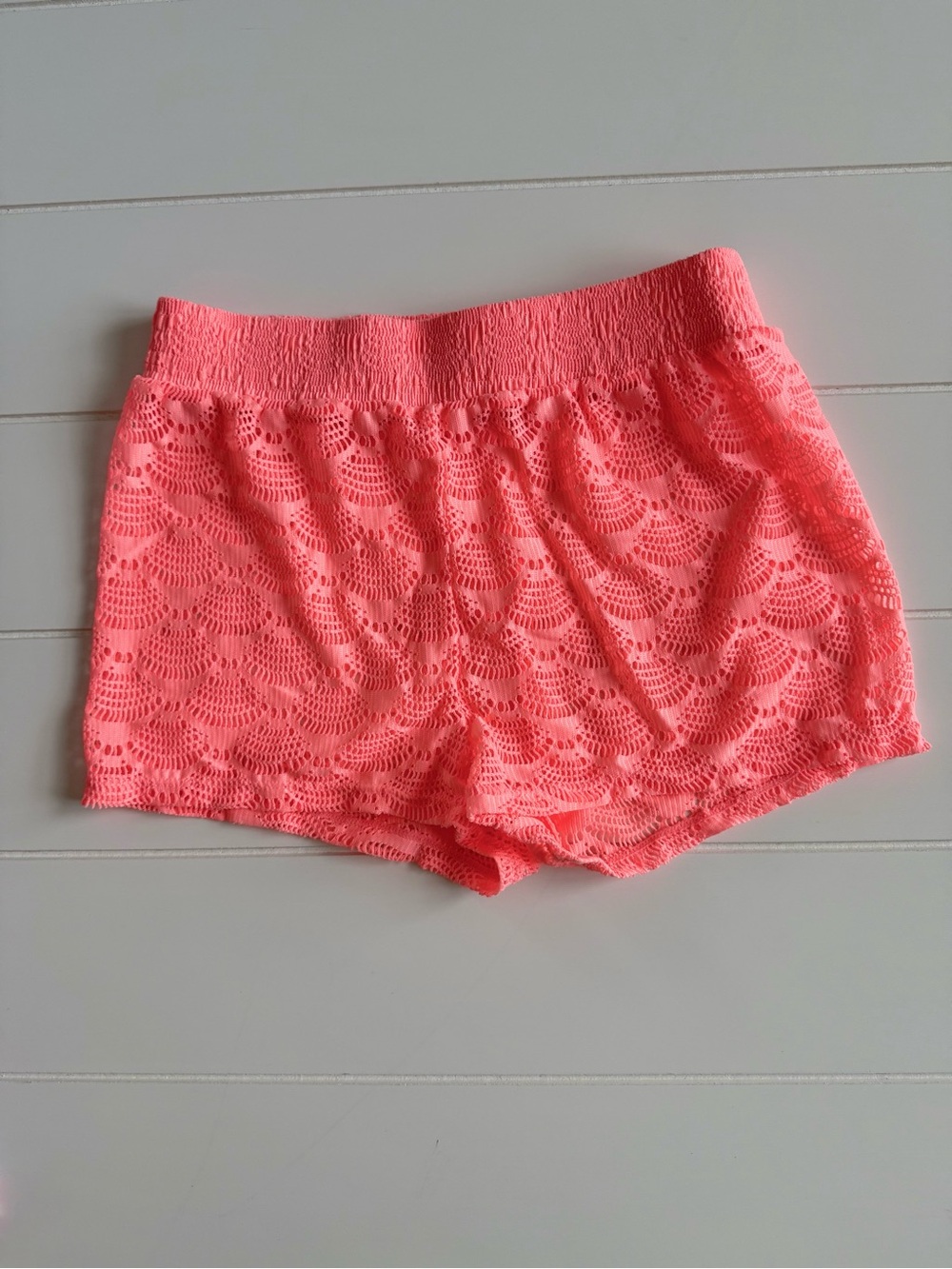 Cat & Jack Coral Lace Elastic Waist Swim Cover Shorts